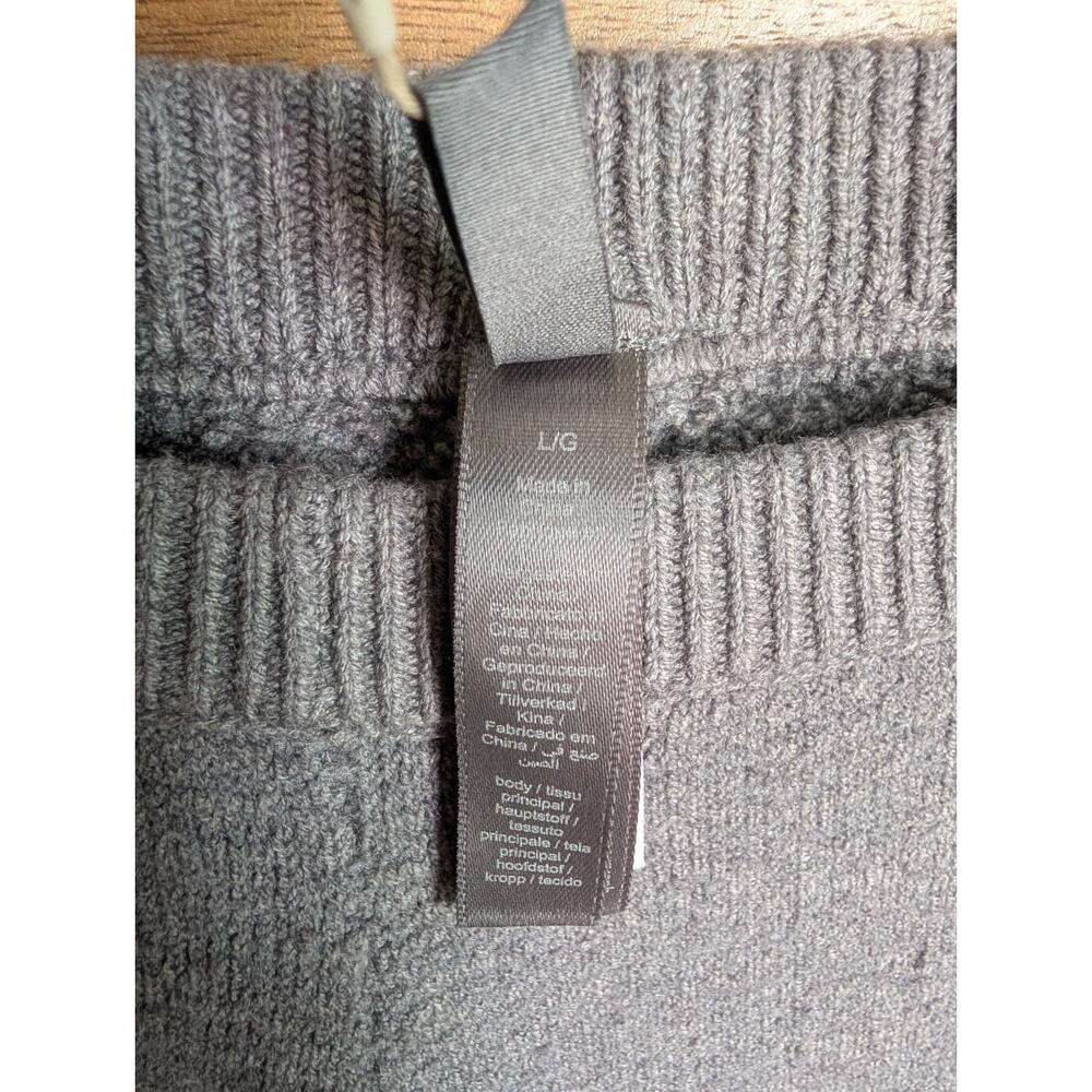 NWT Skims Relaxed Pants Women's Large Dark Gray Textured Knit Elastic Waistband - Picture 3 of 4